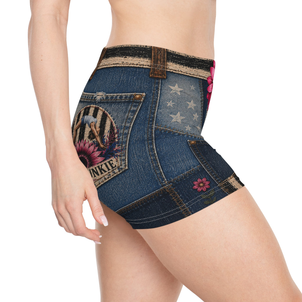 Luckie Junkie™ Patchwork Denim Yoga & Lifestyle Shorts