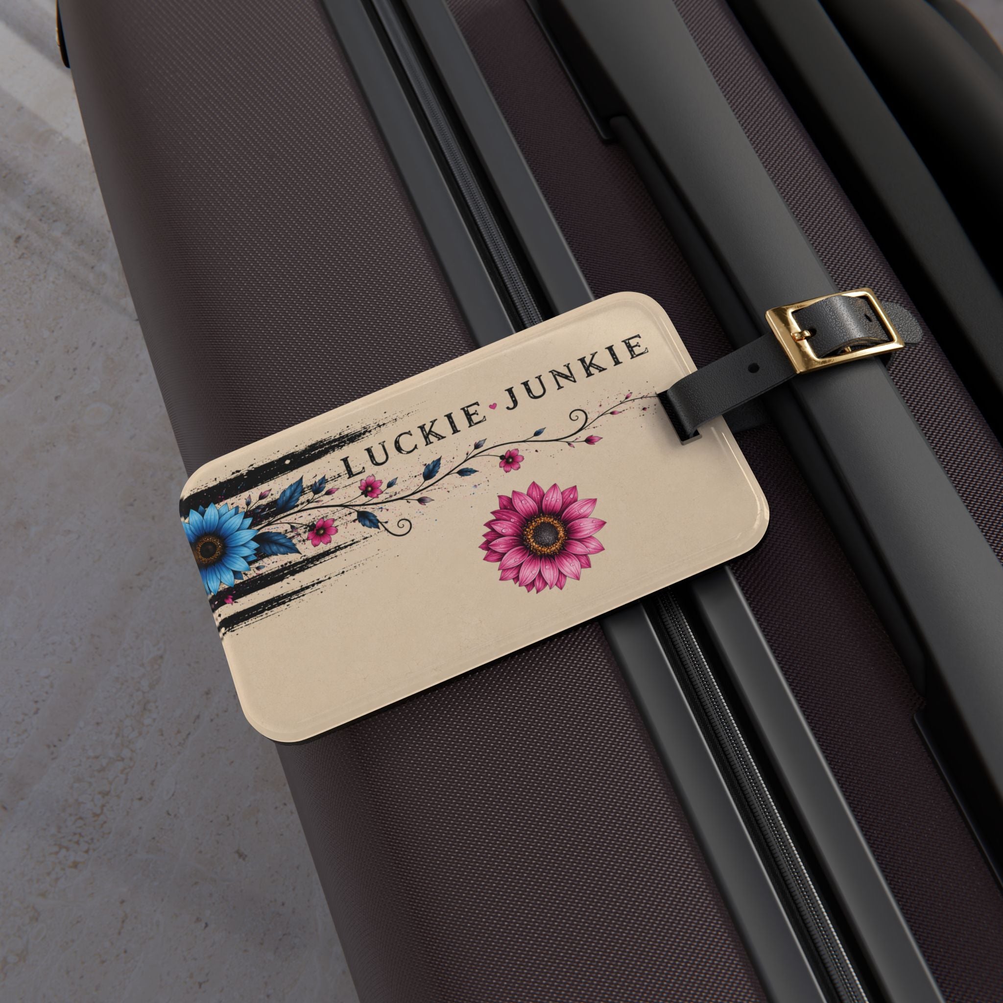 Luckie Junkie™ Floral Luggage Tag | Personalized Travel ID