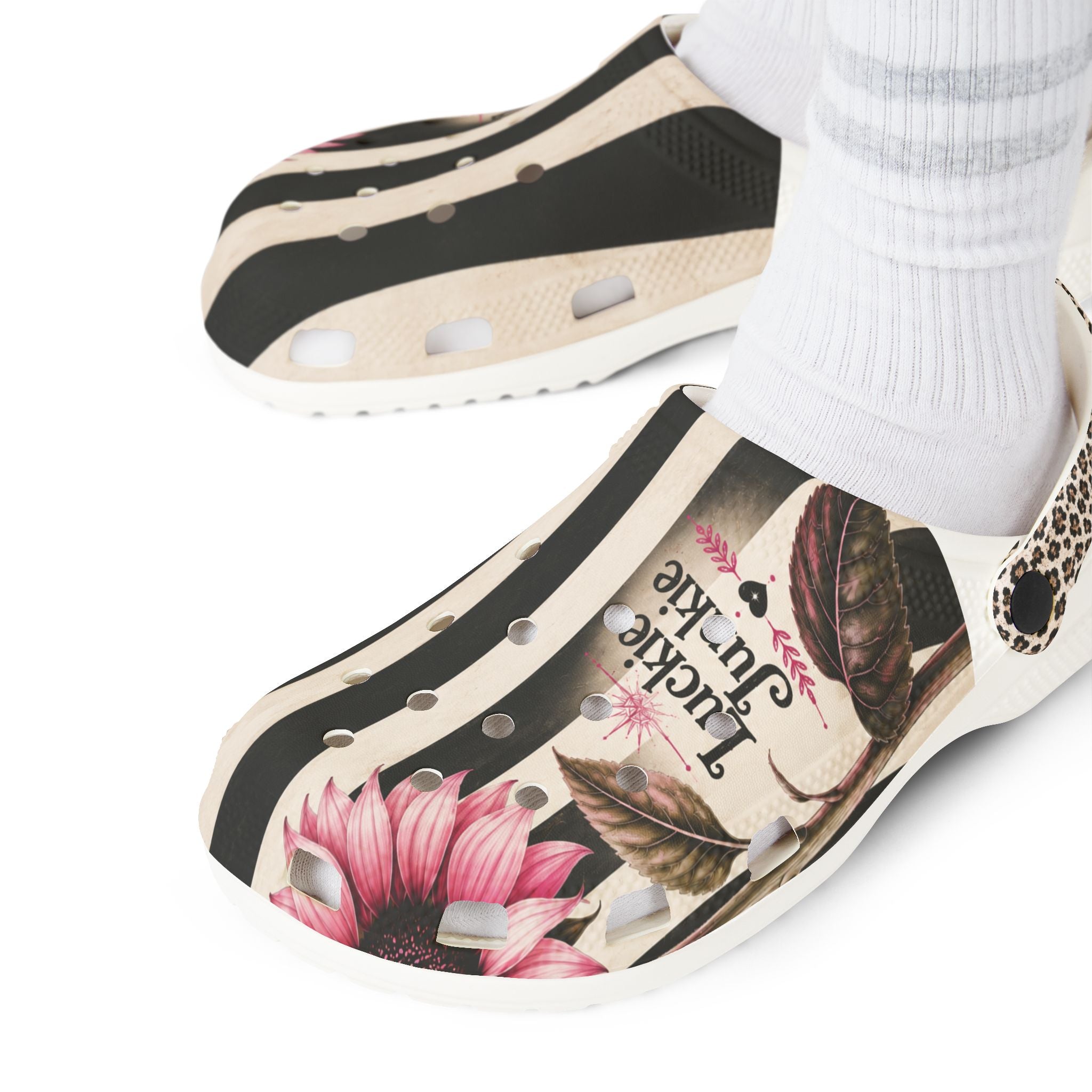 Luckie Junkie™ Boho Sunflower Stripe Slip On Rubber Shoes  Made for Beautiful Detours