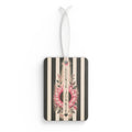 Luckie Junkie™ Floral Stripe Car Air Freshener | Pink Flower, Vintage Vibe
