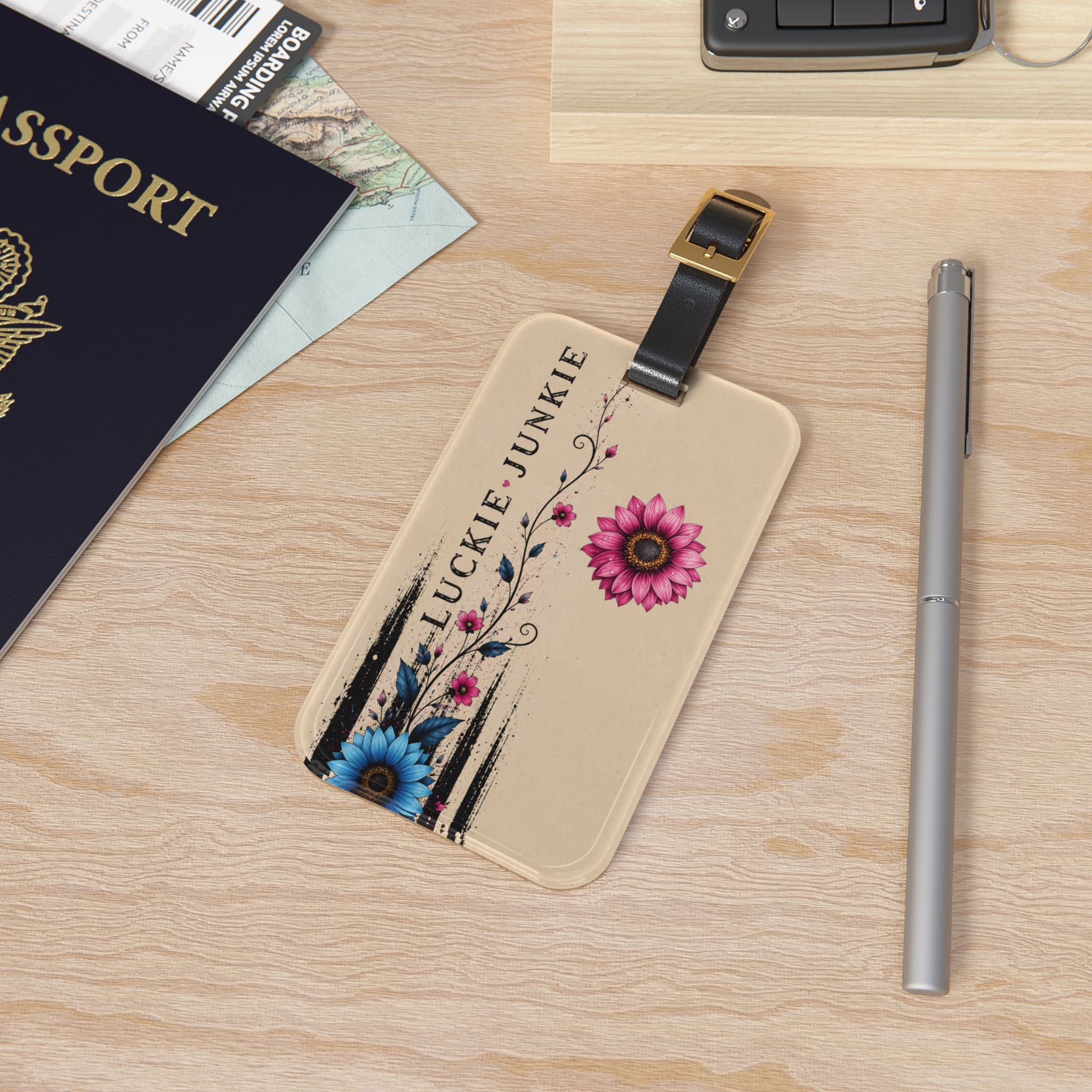 Luckie Junkie™ Floral Luggage Tag | Personalized Travel ID