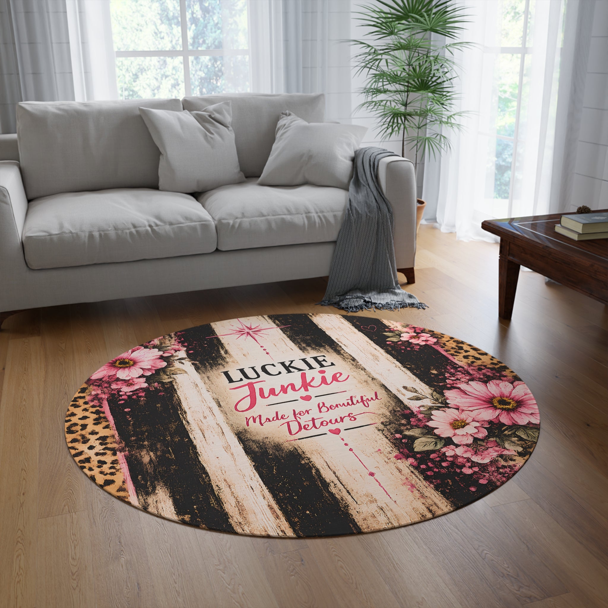 Luckie Junkie Beautiful Detours Round Statement Rug