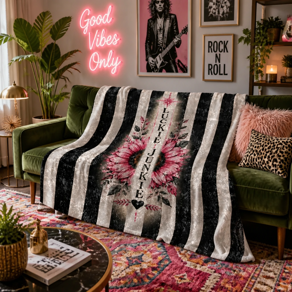 Luckie Junkie™ Vintage Sunflower Crushed Velvet Blanket