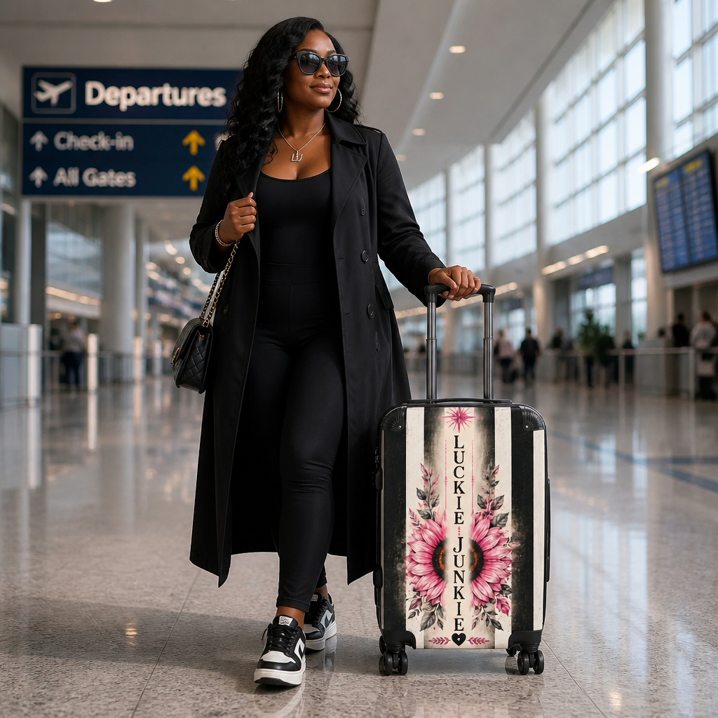 Luckie Junkie "Beautiful Detours" Vintage Floral Carry-On Suitcase