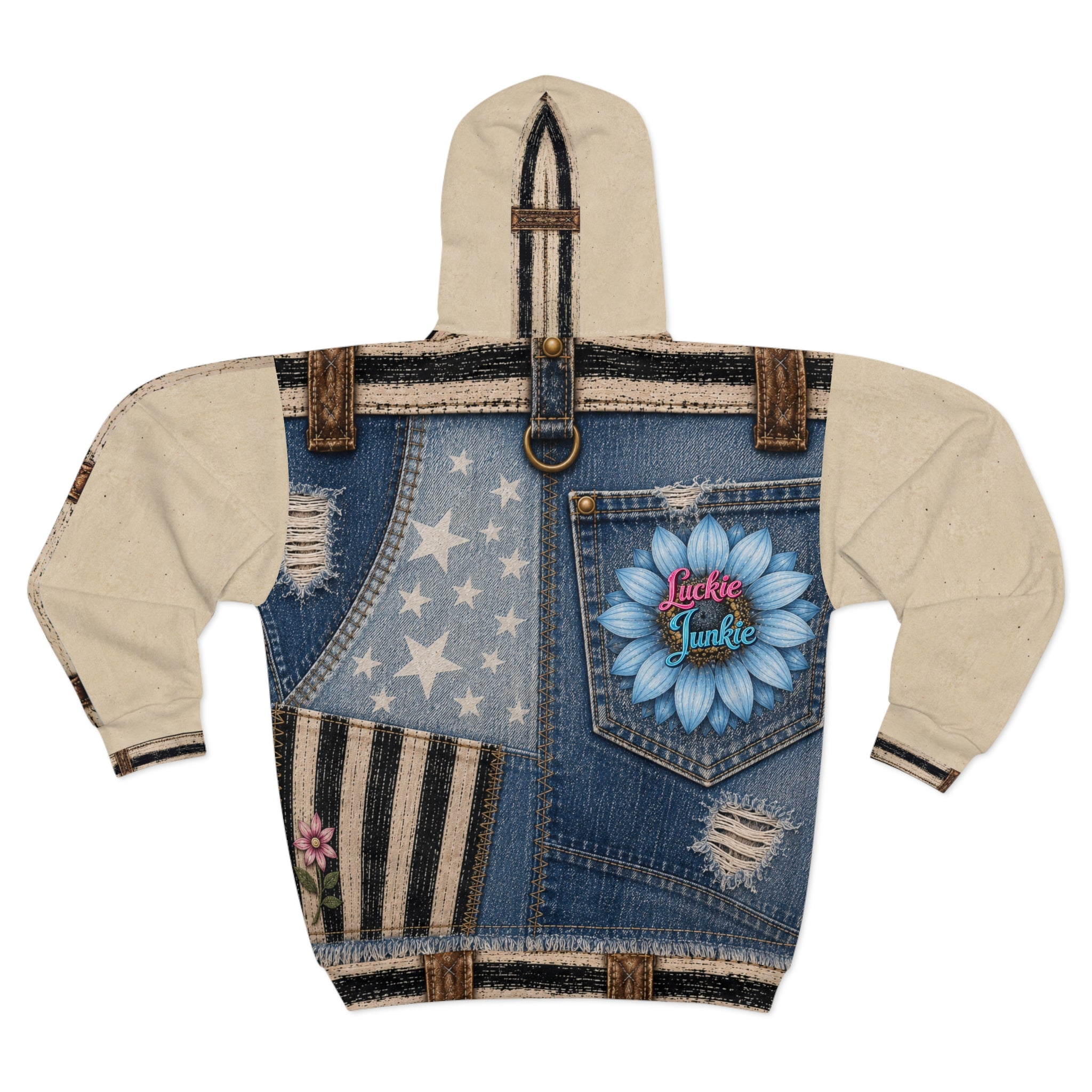 Luckie Junkie™ Denim Patchwork Zip Hoodie