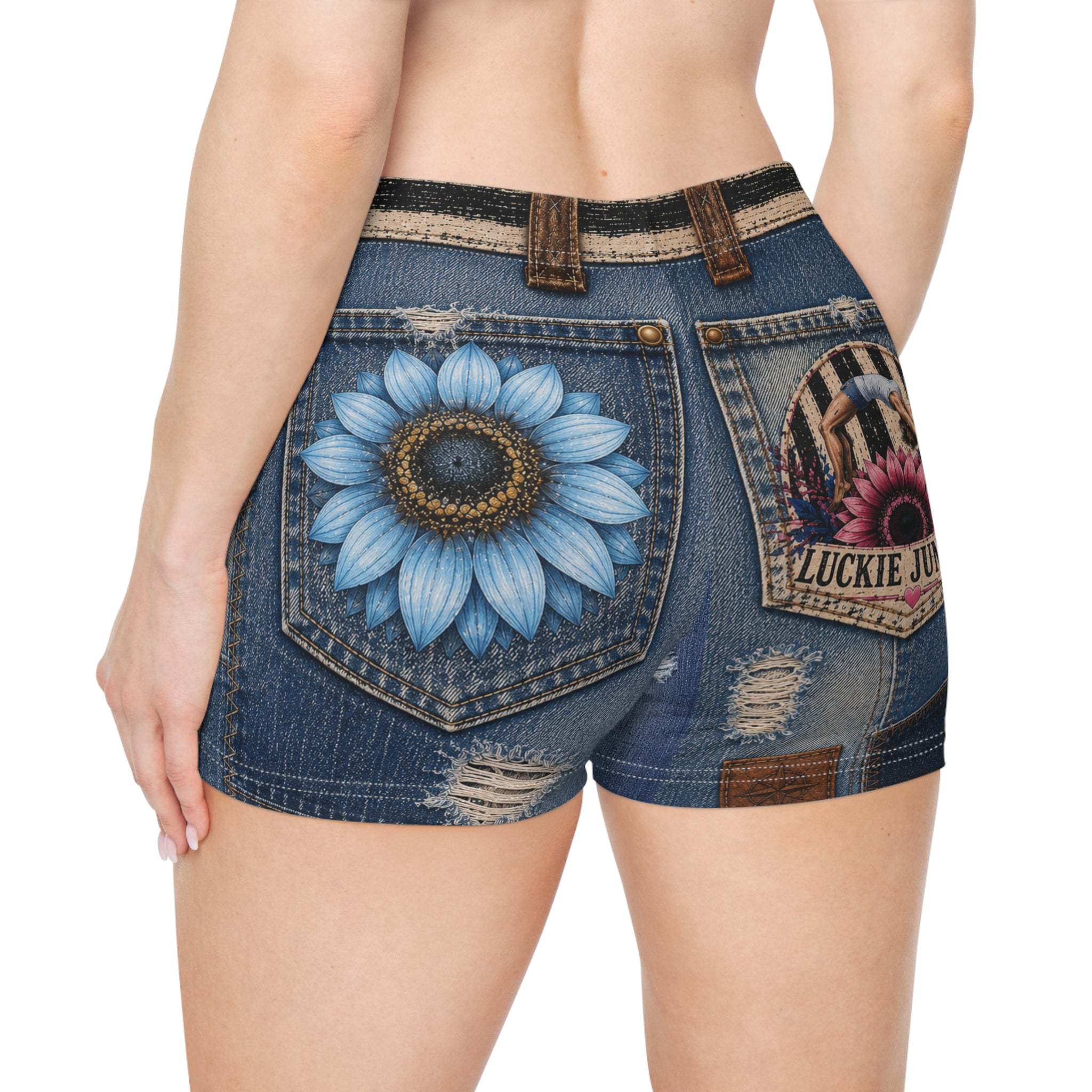 Luckie Junkie™ Patchwork Denim Yoga & Lifestyle Shorts