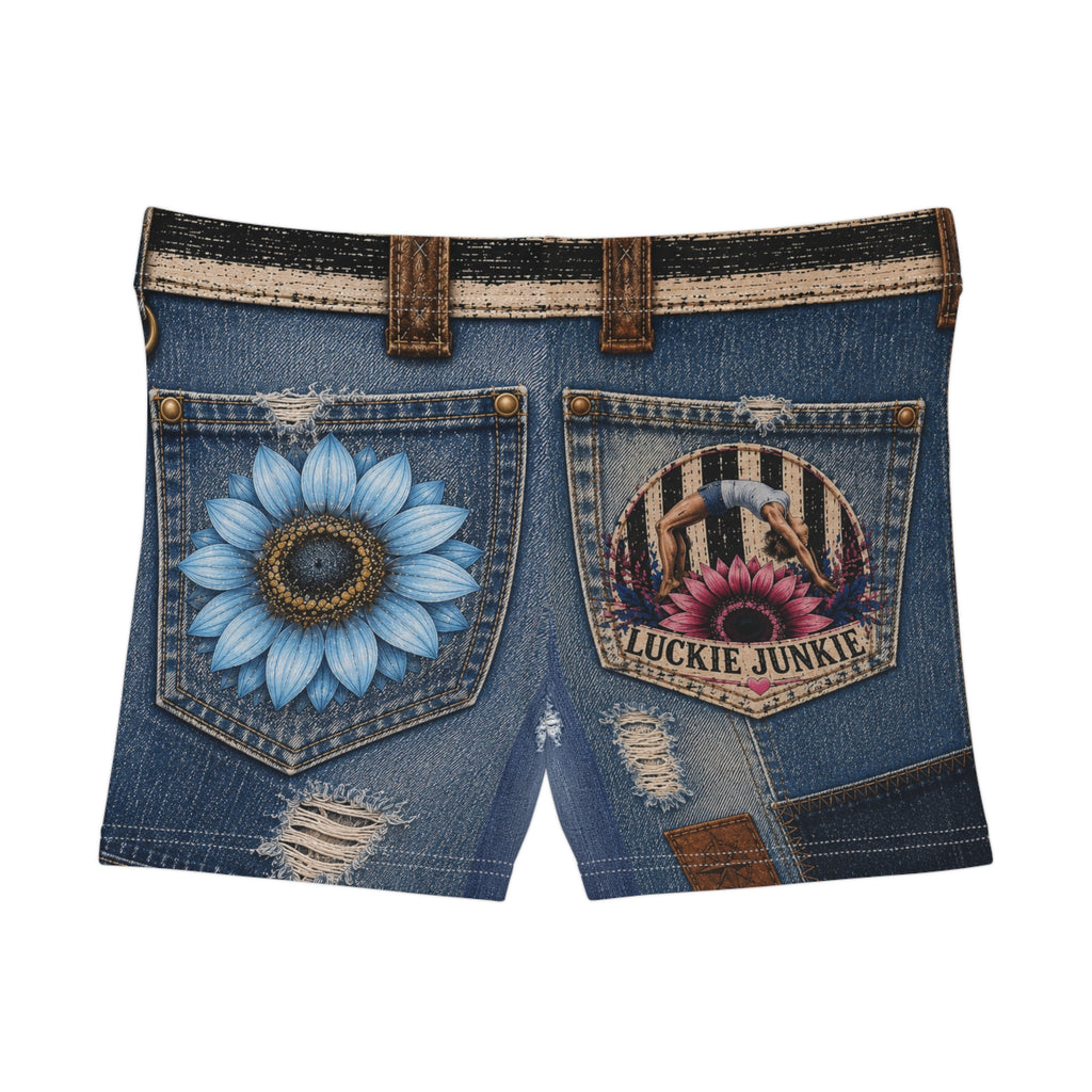Luckie Junkie™ Patchwork Denim Yoga & Lifestyle Shorts