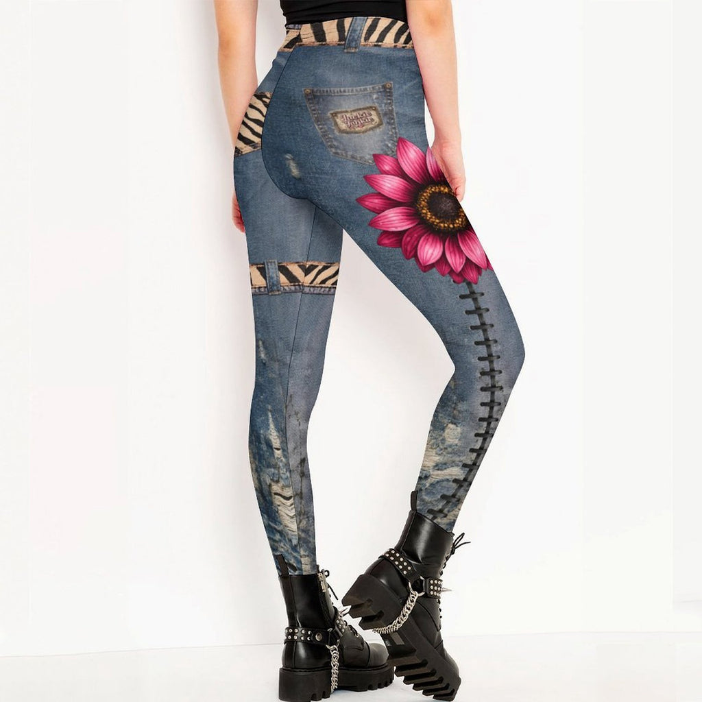 Vintage Wildflower Jean Leggings