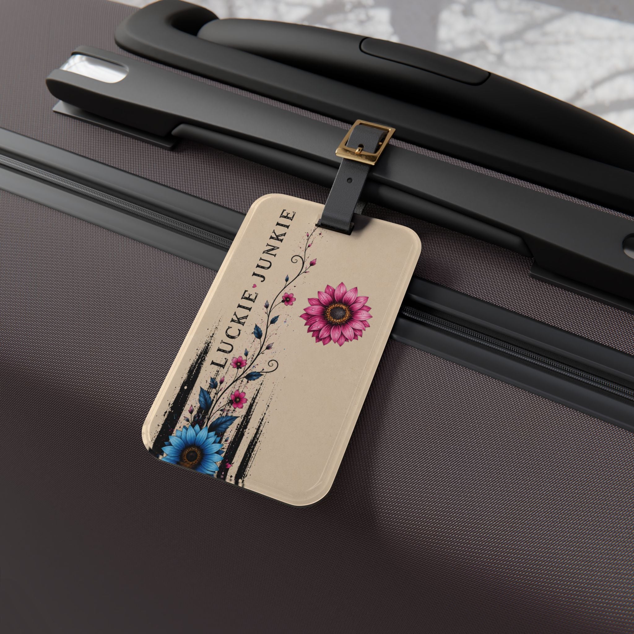 Luckie Junkie™ Floral Luggage Tag | Personalized Travel ID