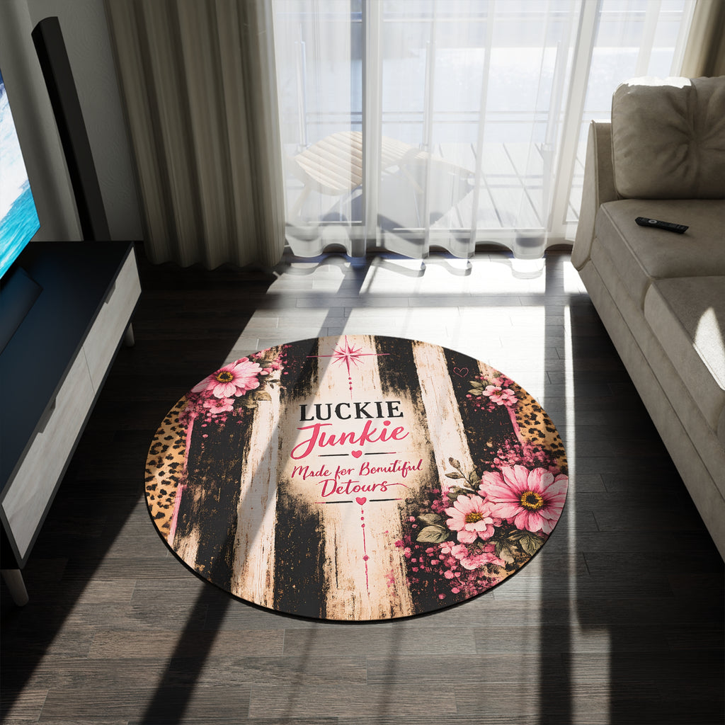 Luckie Junkie Beautiful Detours Round Statement Rug