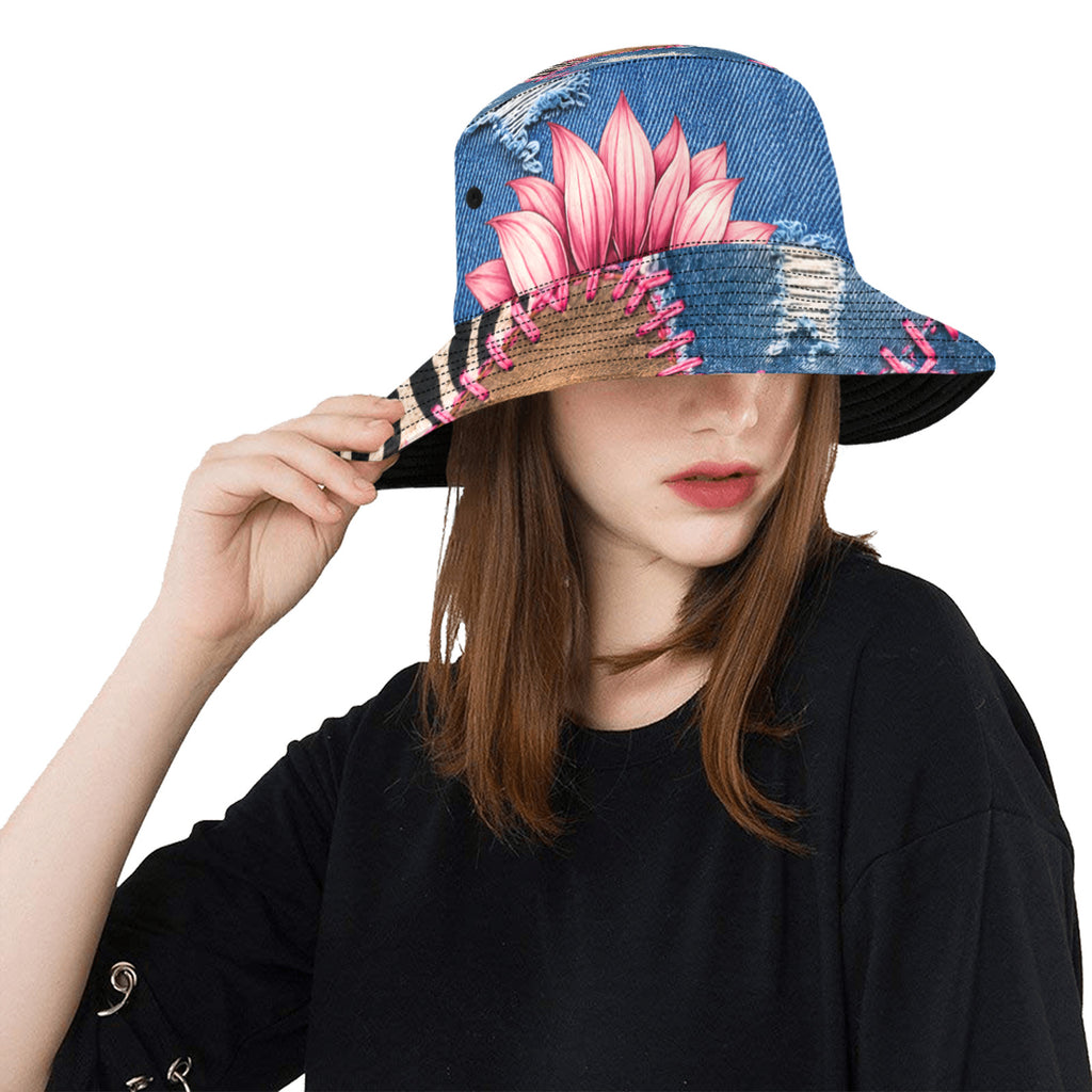 Boho Jean Flower Bucket Hat