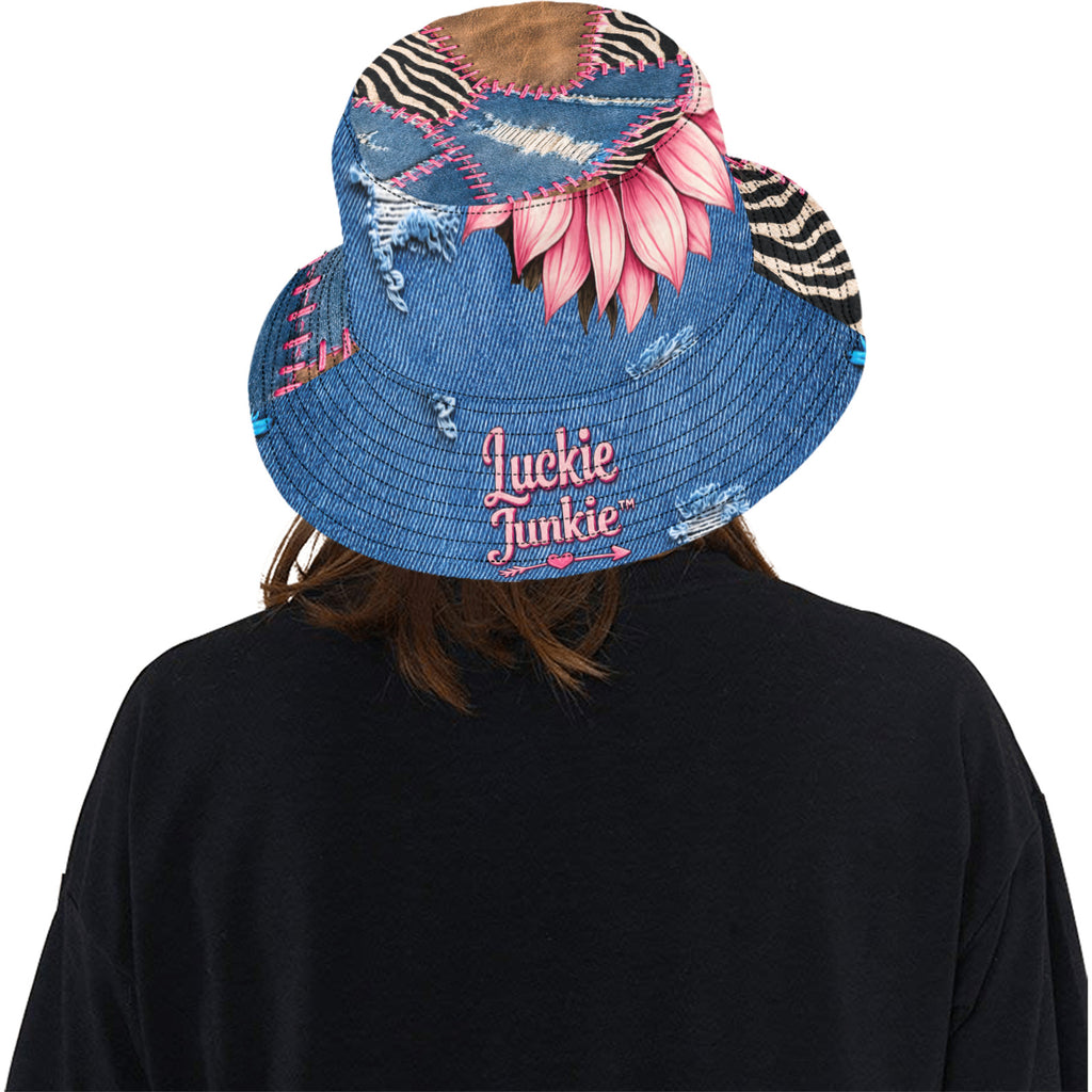 Boho Jean Flower Bucket Hat