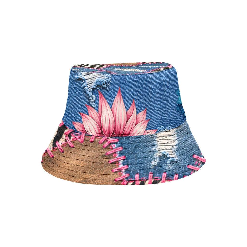 Boho Jean Flower Bucket Hat