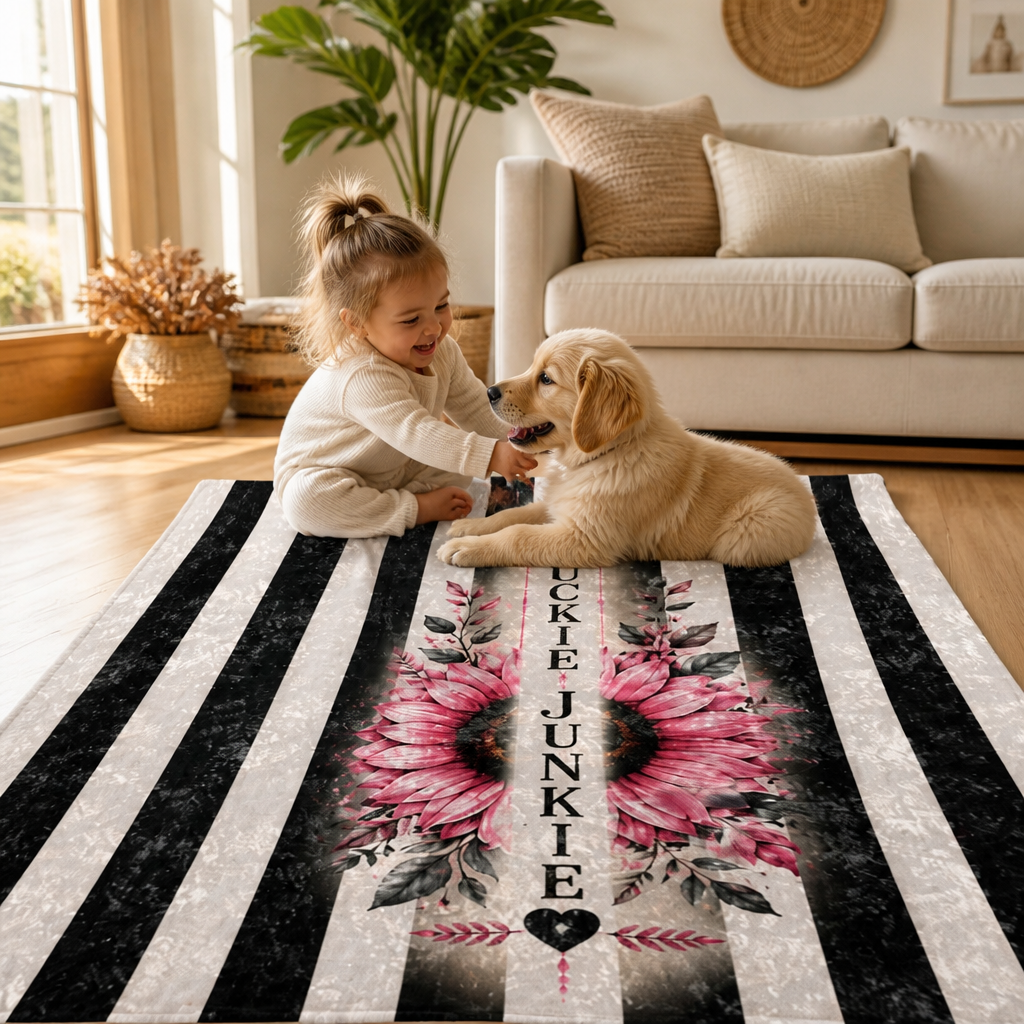 Luckie Junkie™ Vintage Sunflower Crushed Velvet Blanket
