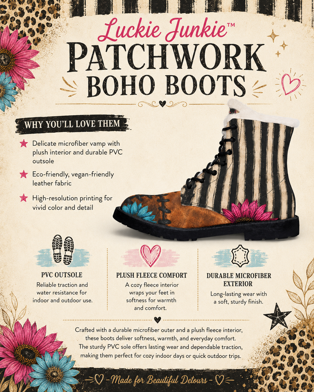 Luckie Junkie™ Patchwork Boho Winter Boots