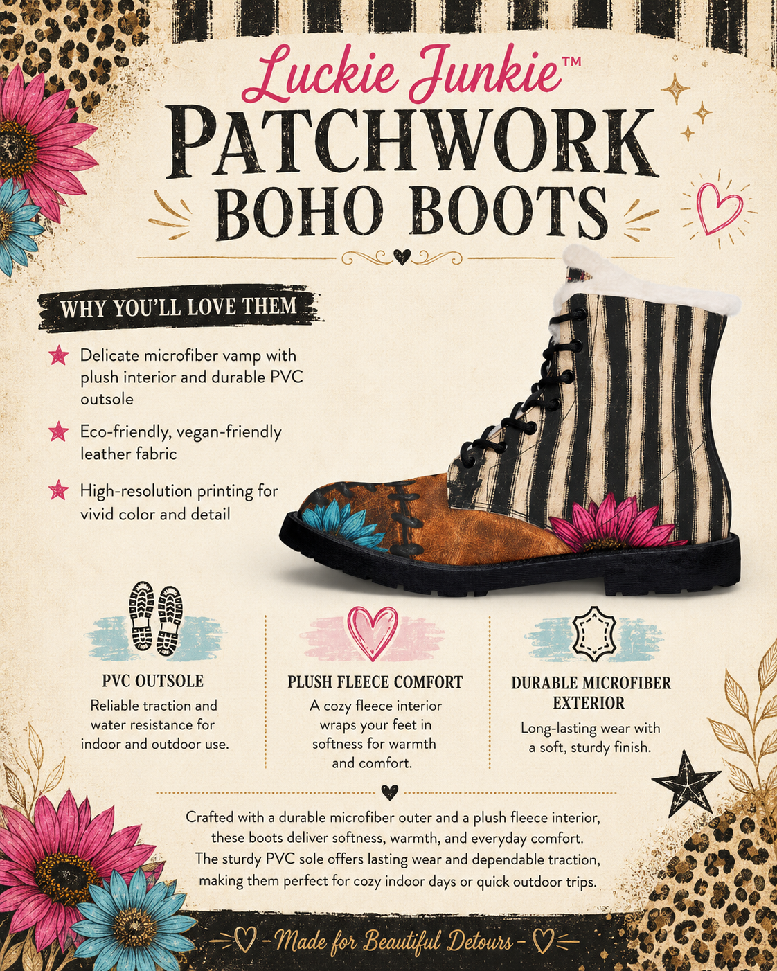 Luckie Junkie™ Patchwork Boho Winter Boots