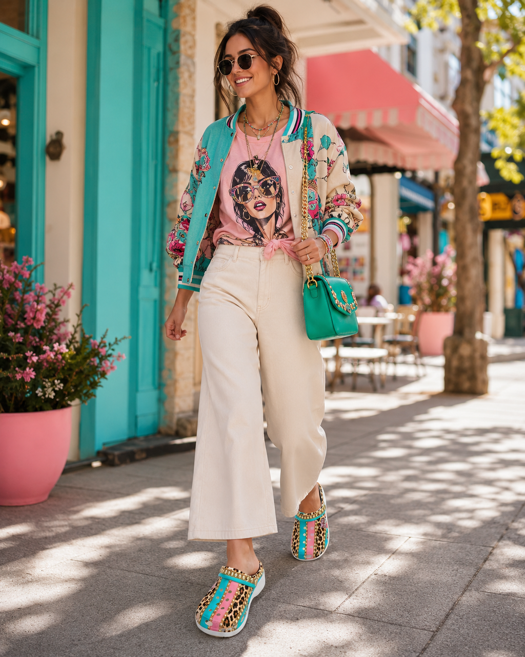 Luckie Junkie™  Leopard & Cotton  Candy Heeled Clogs