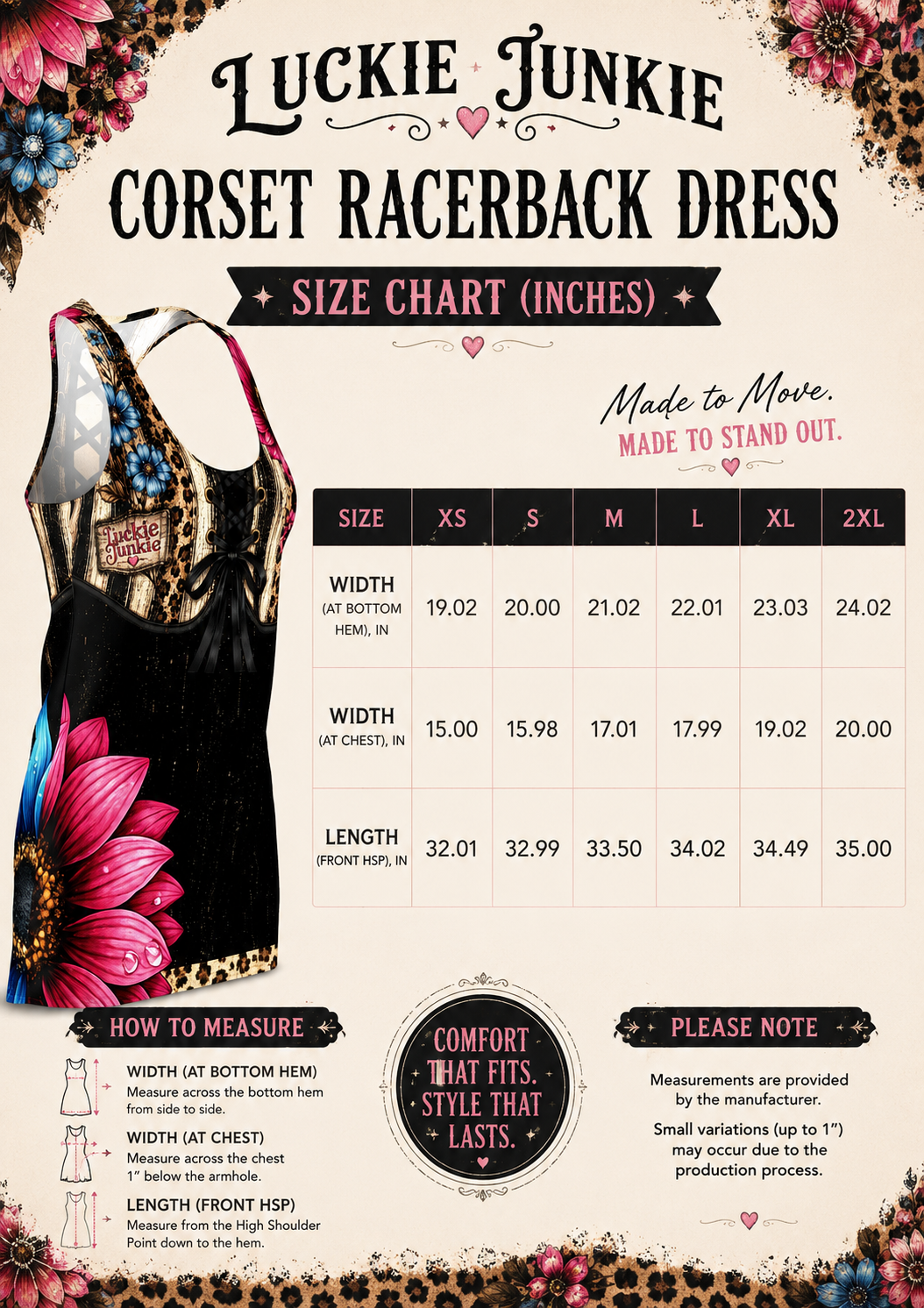 Luckie Junkie™ Floral Corset Racerback Dress