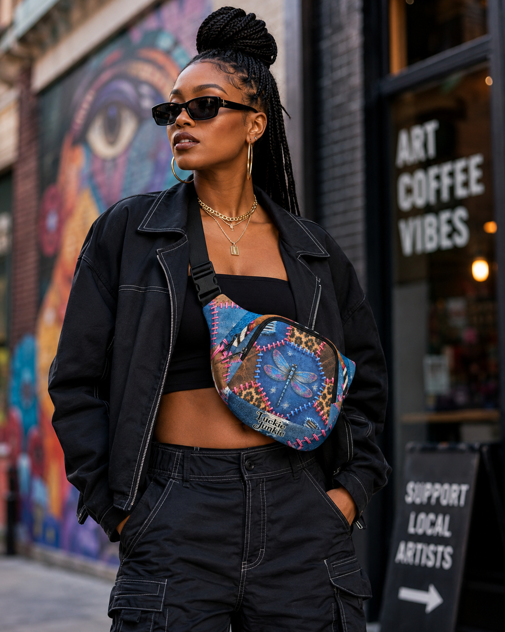 Luckie Junkie™ Dragonfly Patchwork Fanny Bag