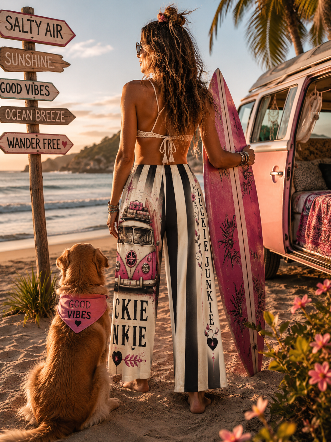 Luckie Junkie™  Boho Floral Travel Leggings | Yoga Pants