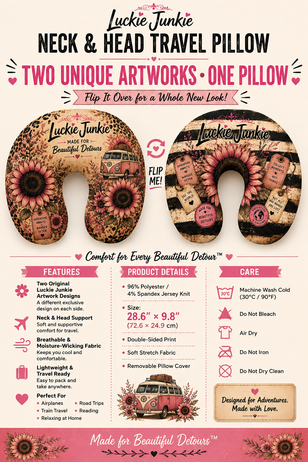 Luckie Junkie™ Travel Neck Pillow