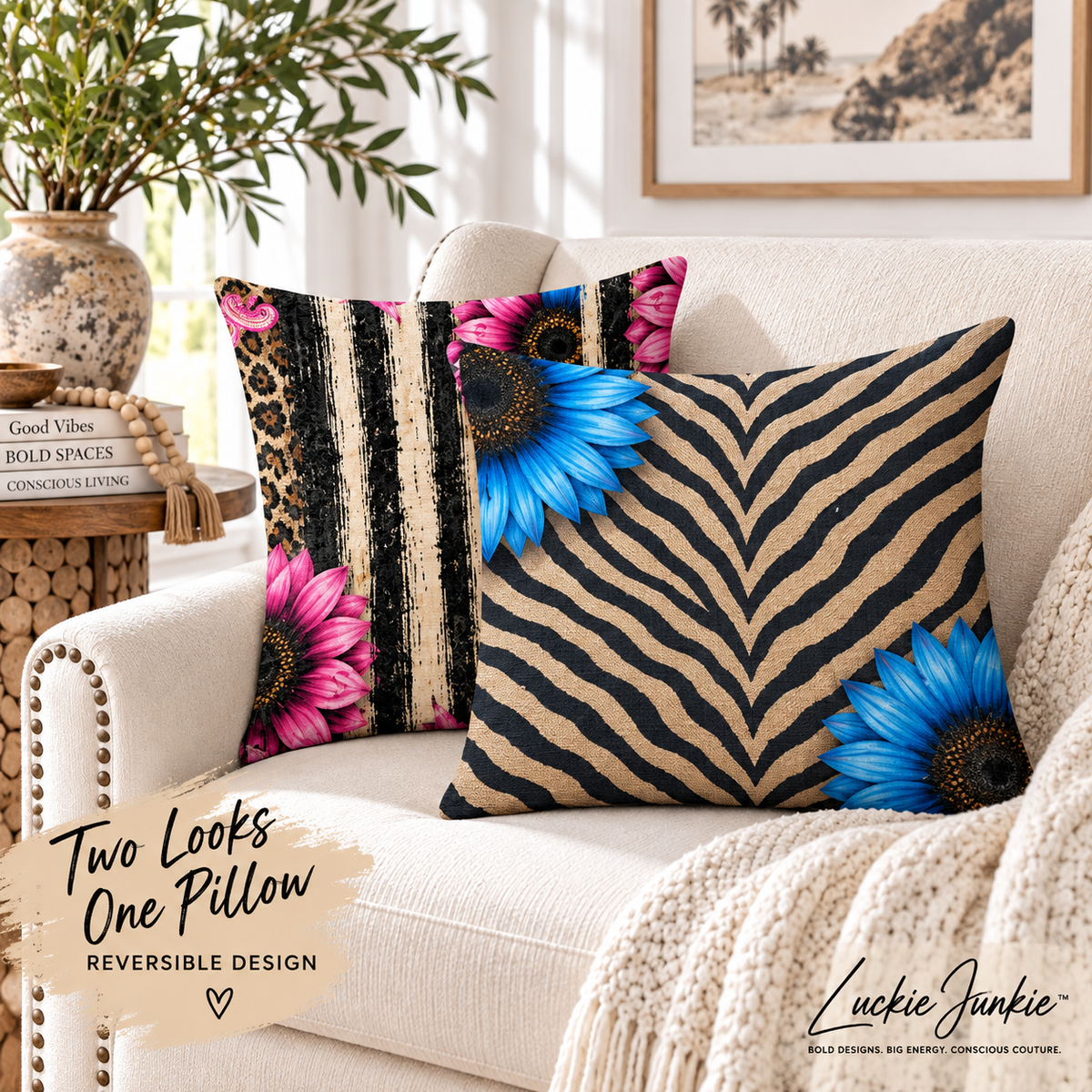 Wild Bloom Reversible Plush Pillowcase