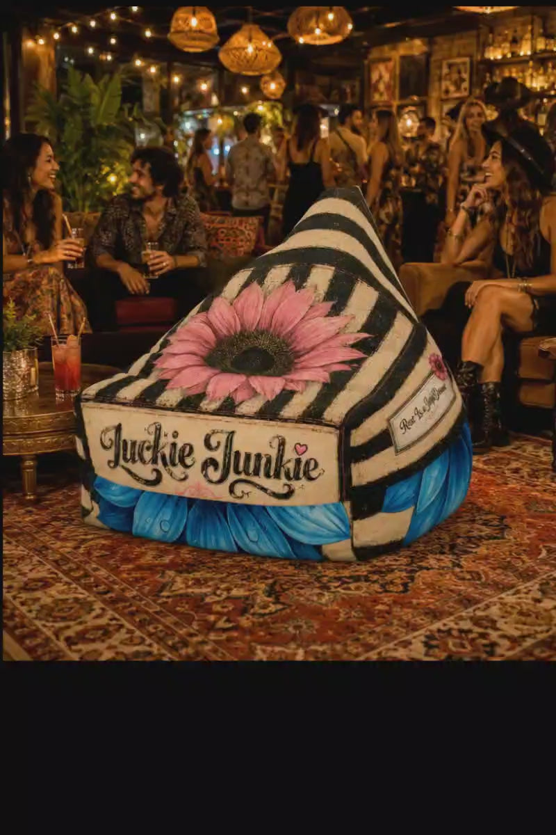 Luckie Junkie™ Bold Souls Boho Bean Bag Chair Cover | Statement Floor Lounger