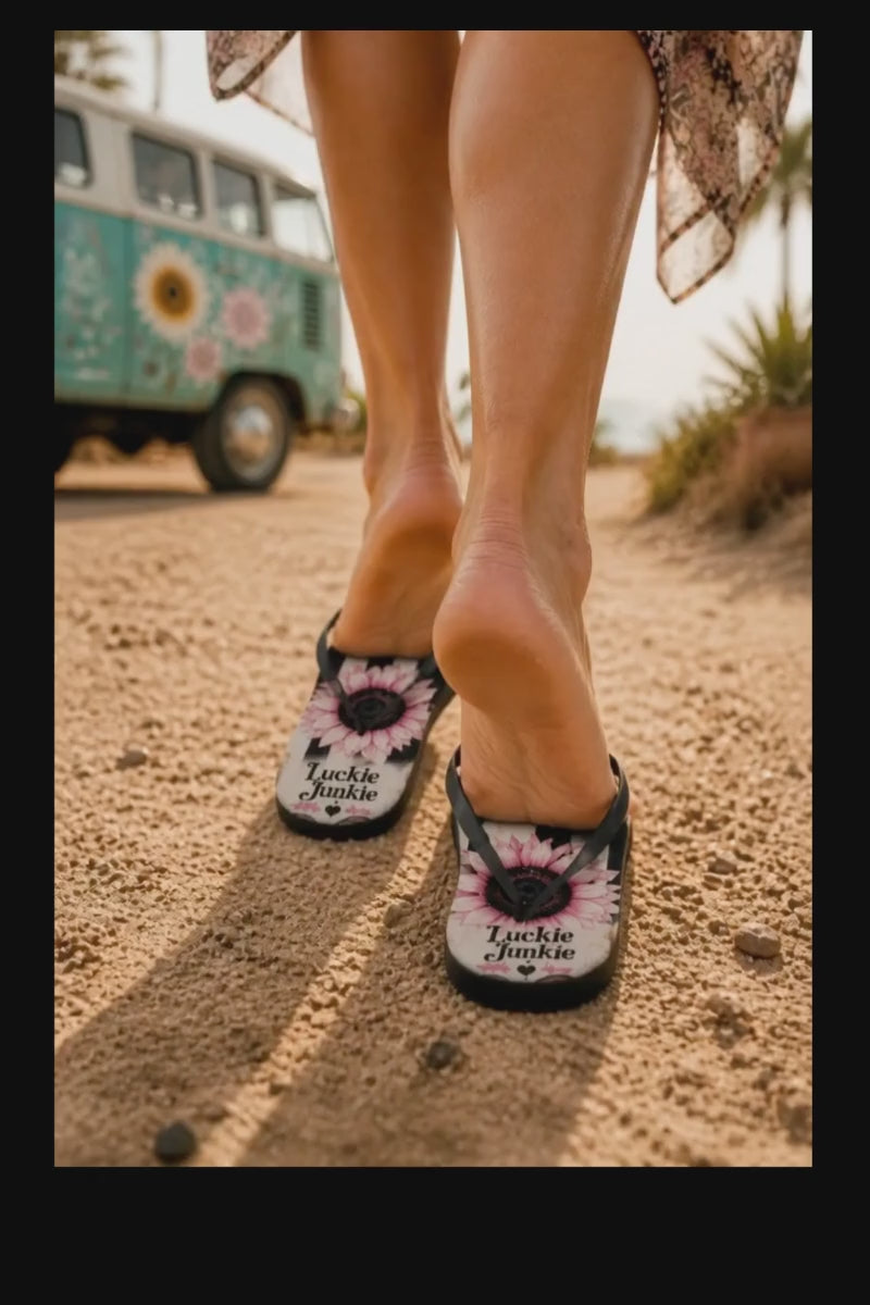 Luckie Junkie™ Boho Sunflower Flip Flops