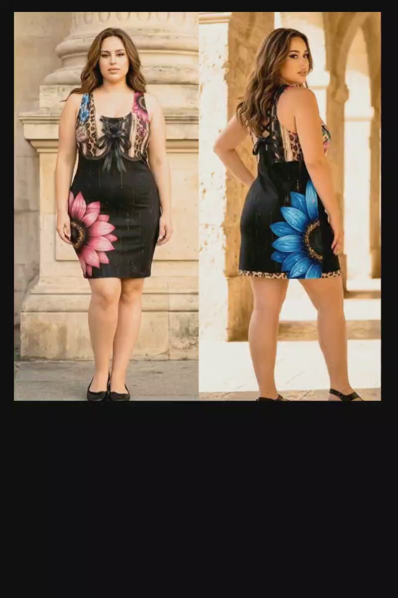Luckie Junkie™ Floral Corset Racerback Dress