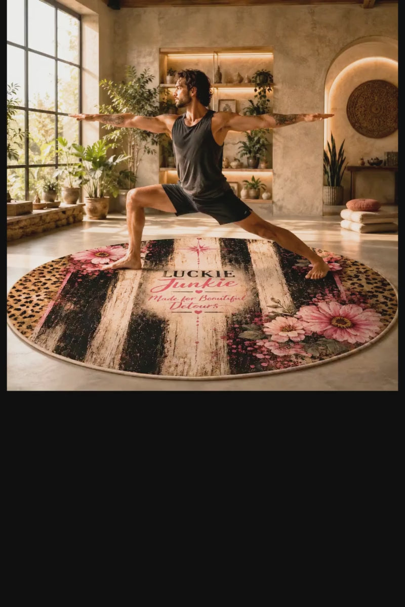 Luckie Junkie Beautiful Detours Round Statement Rug