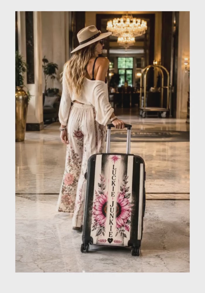 Luckie Junkie "Beautiful Detours" Vintage Floral Carry-On Suitcase