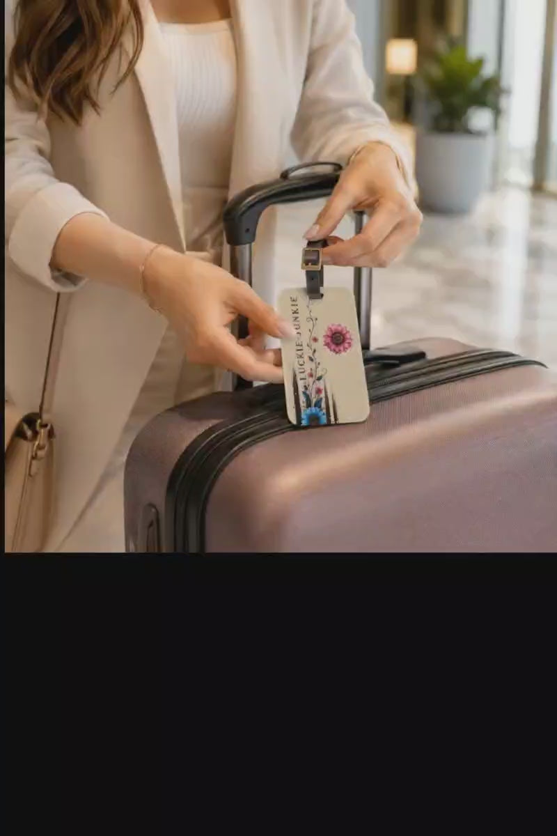 Luckie Junkie™ Floral Luggage Tag | Personalized Travel ID