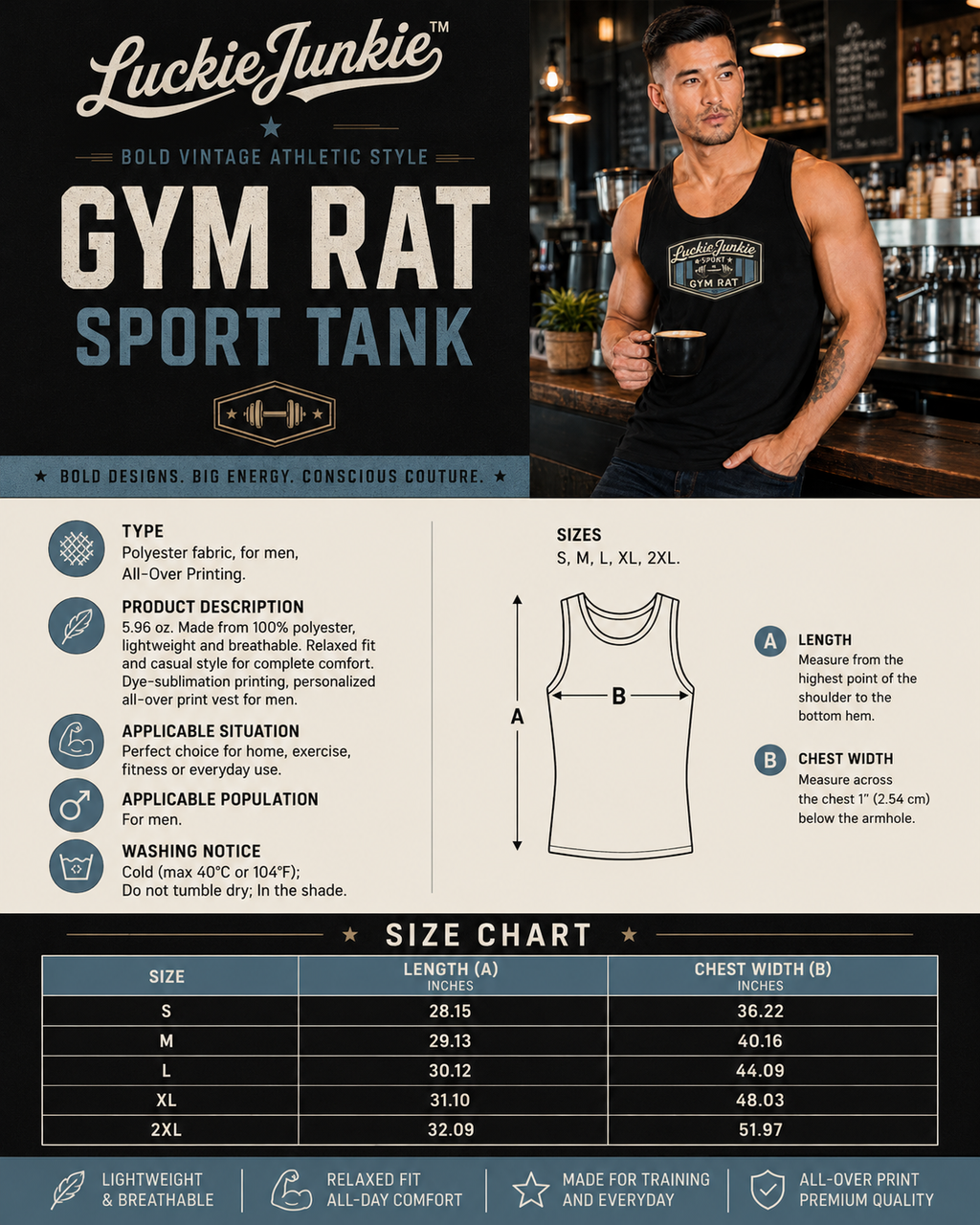 Luckie Junkie™ GymRat Sport Tank