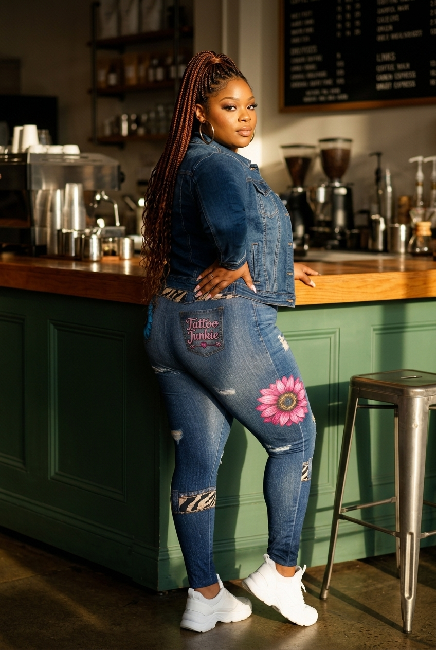 Luckie Junkie™ Vintage Denim Art Stretch Leggings
