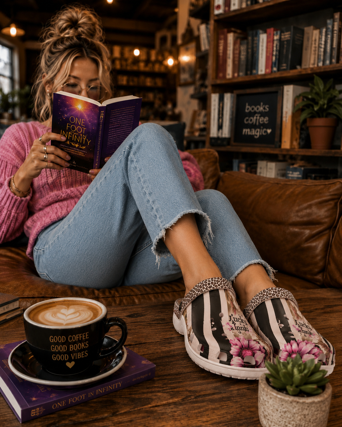 Luckie Junkie™ Boho Sunflower Stripe Slip On Rubber Shoes  Made for Beautiful Detours