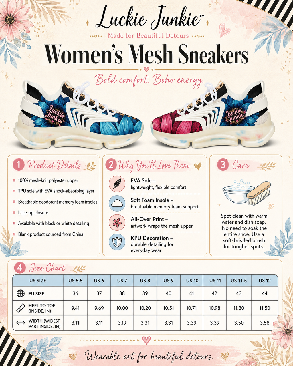 Luckie Junkie™ Electric Bloom Women’s Mesh Running Shoes
