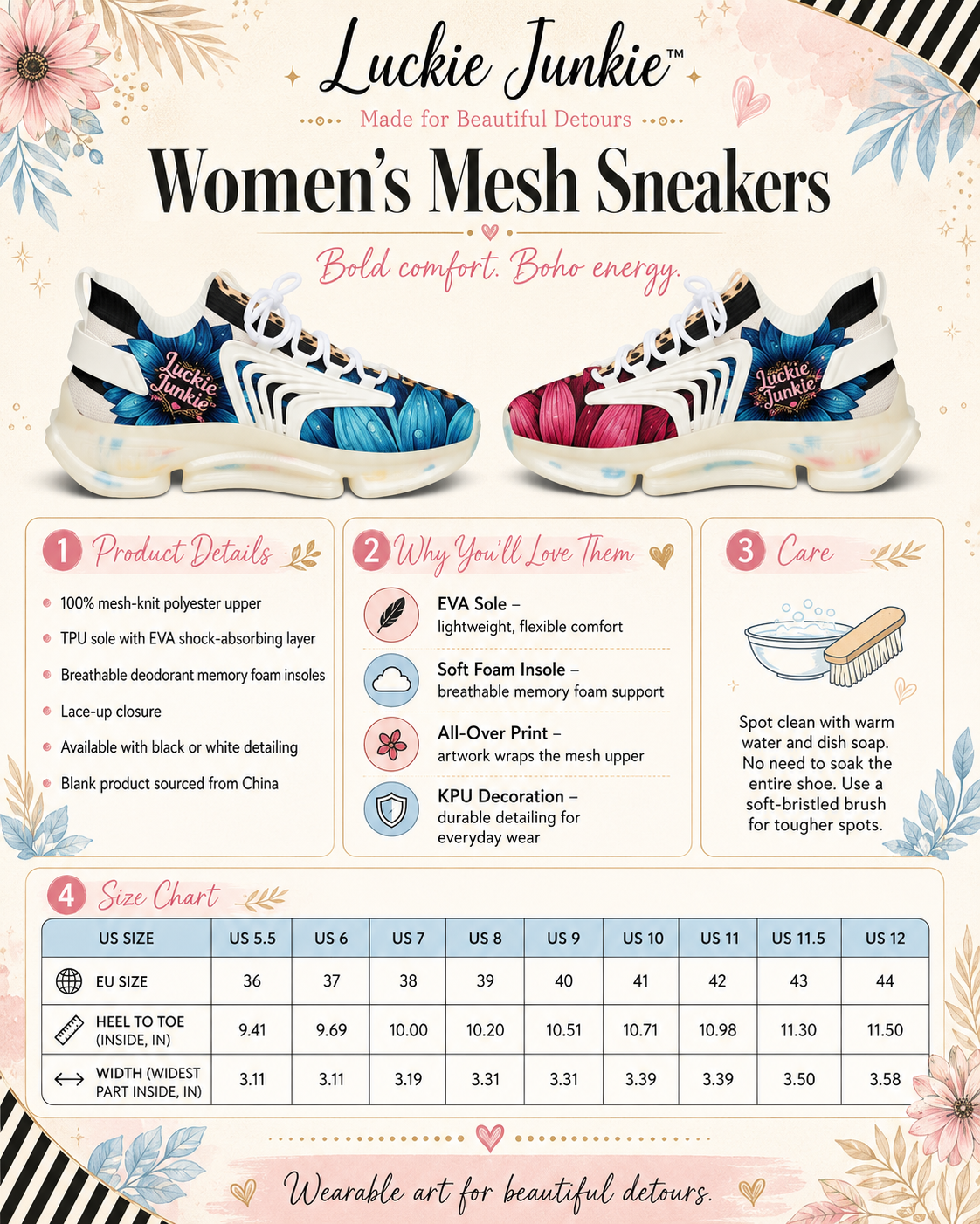 Luckie Junkie™ Electric Bloom Women’s Mesh Running Shoes