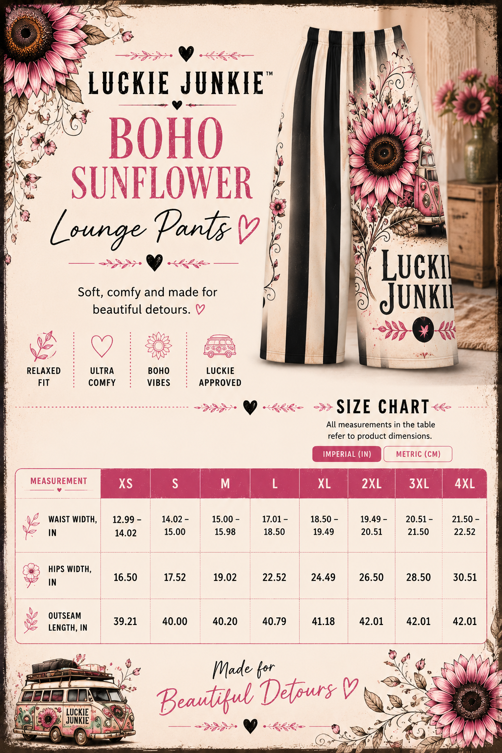 Luckie Junkie™  Boho Floral Travel Leggings | Yoga Pants
