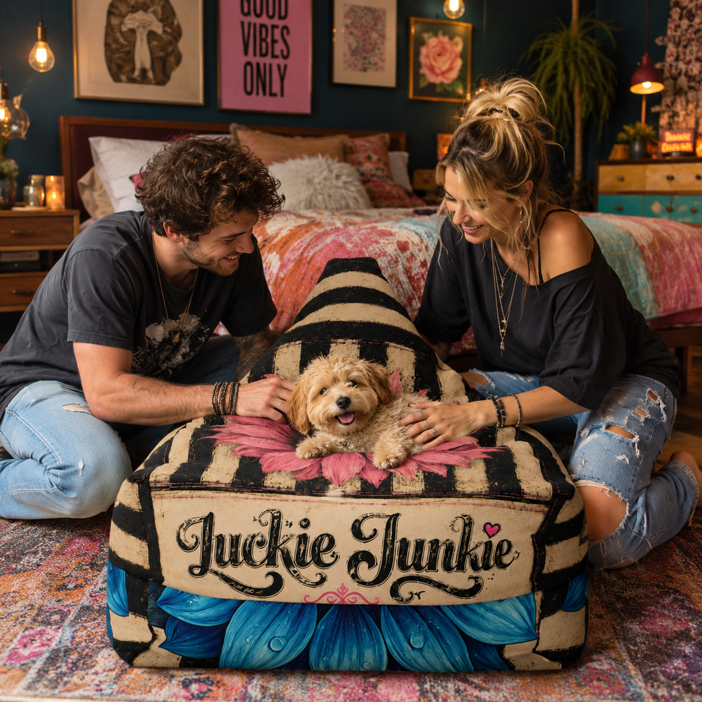 Luckie Junkie™ Bold Souls Boho Bean Bag Chair Cover | Statement Floor Lounger