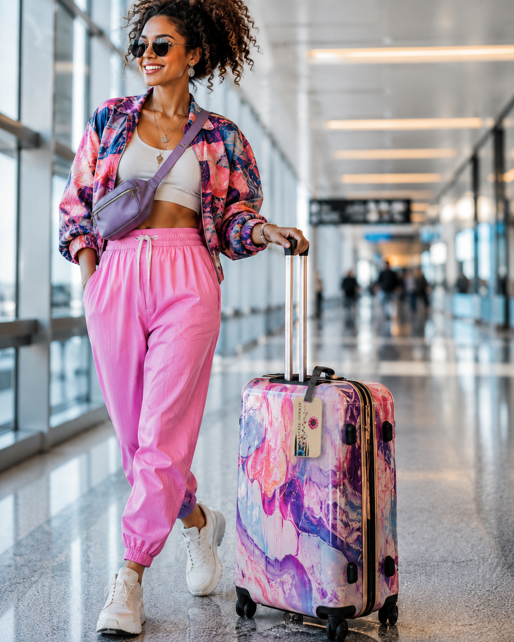 Luckie Junkie™ Floral Luggage Tag | Personalized Travel ID