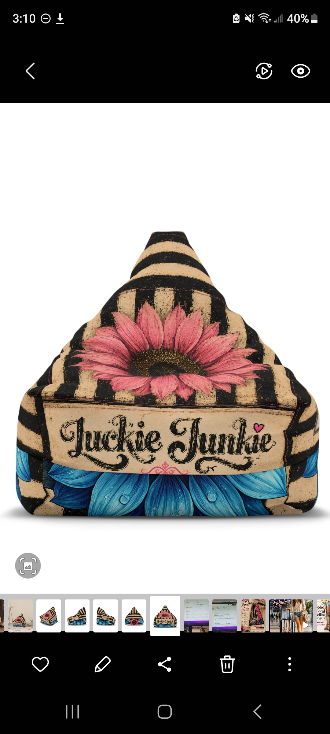Luckie Junkie™ Bold Souls Boho Bean Bag Chair Cover | Statement Floor Lounger