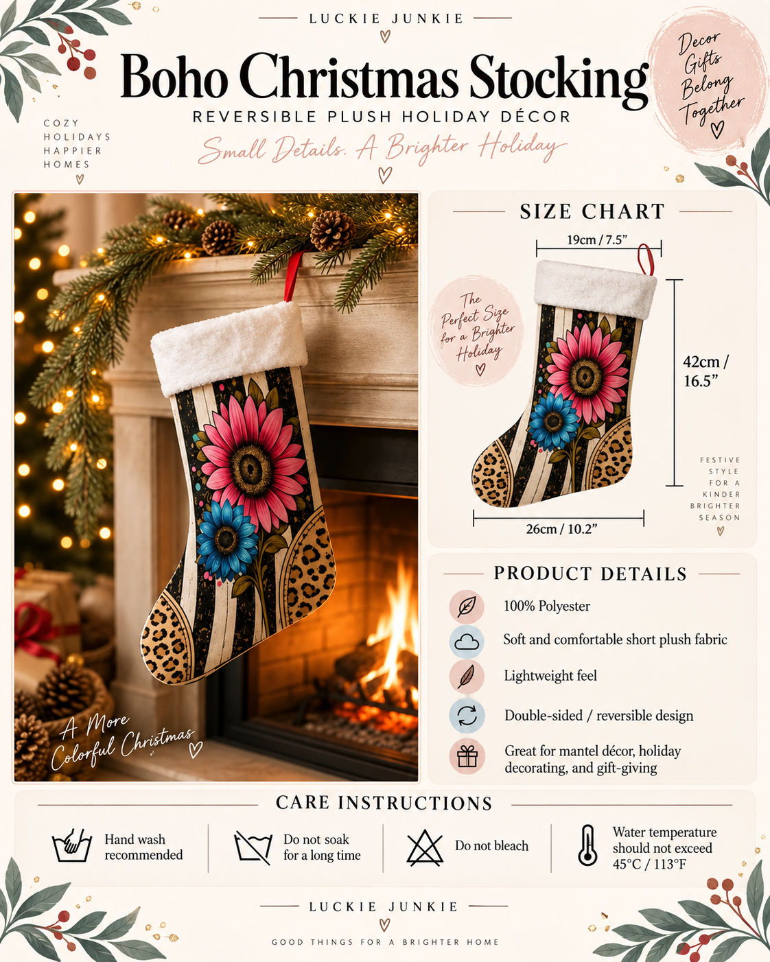 Boho Christmas Stocking