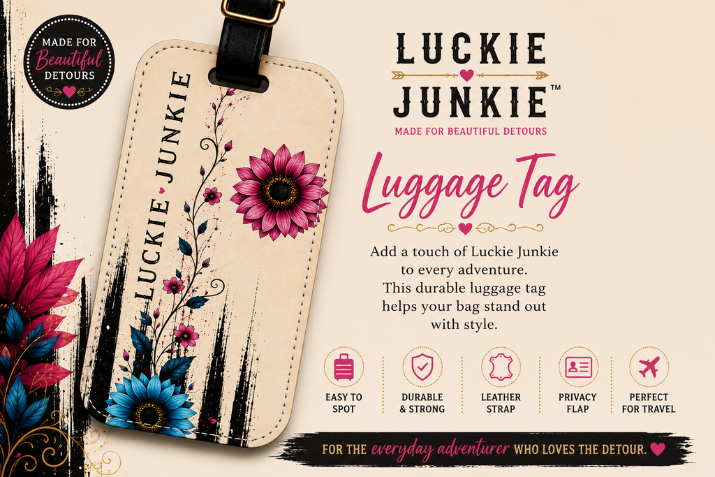 Luckie Junkie™ Floral Luggage Tag | Personalized Travel ID