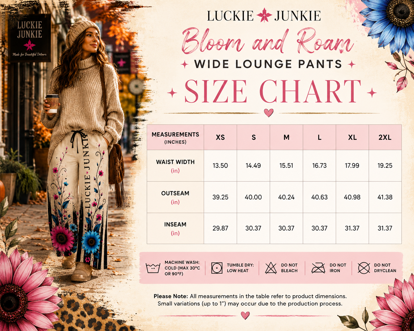 Luckie Junkie® Bloom & Roam Wide-Leg Lounge Pants
